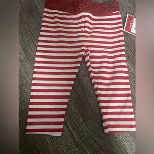NWT Holiday Red White Striped Baby Girl 3-6M 3-6 months bottoms leggings